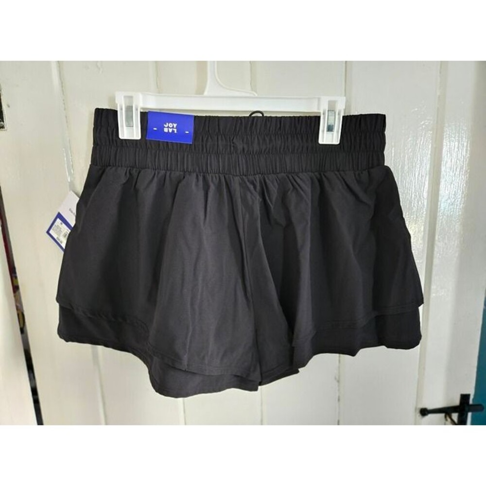 JoyLab Black Double Layer Mid-Rise Shorts, Built in Brief Womens Medium - NEW - Picture 4 of 4